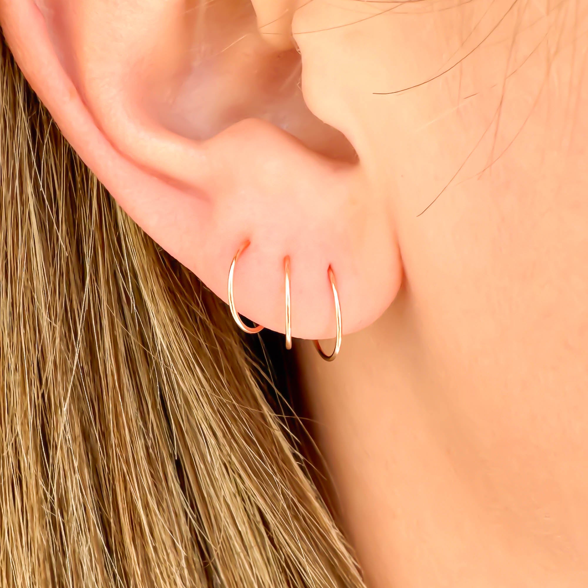 Kids Small Endless Gold Hoop Earrings | Jewlr